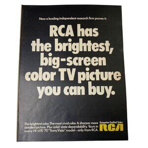 1970 RCA Color TV Full Page Vintage Print Ad Original u